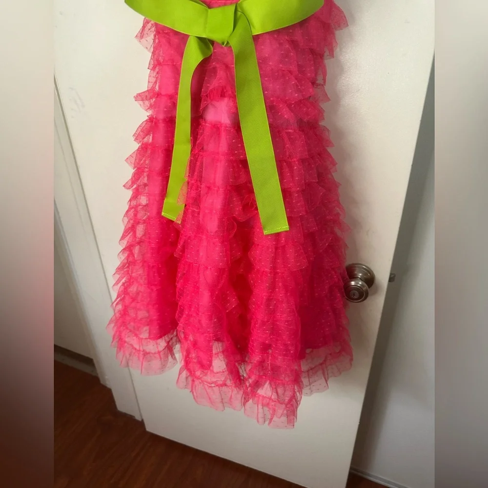 Smak Parlour X Unique Vintage1960s Hot Pink Bow Cupcake EmpireWaist Dress NWOT M - Picture 10 of 16